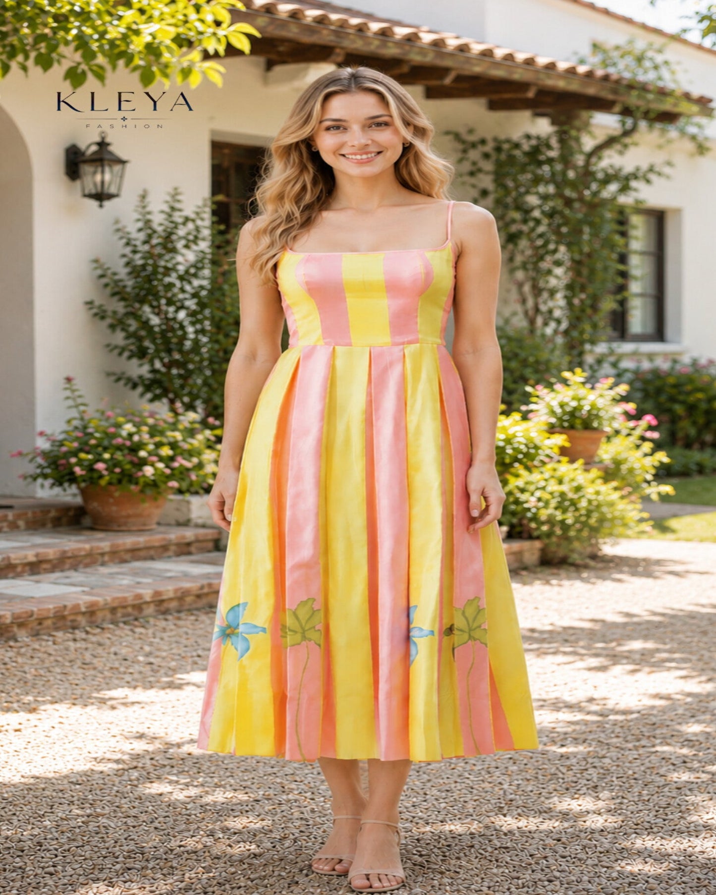 PRINTED BOX PLEATED MIDI DRESS (Copy) (Copy) (Copy)